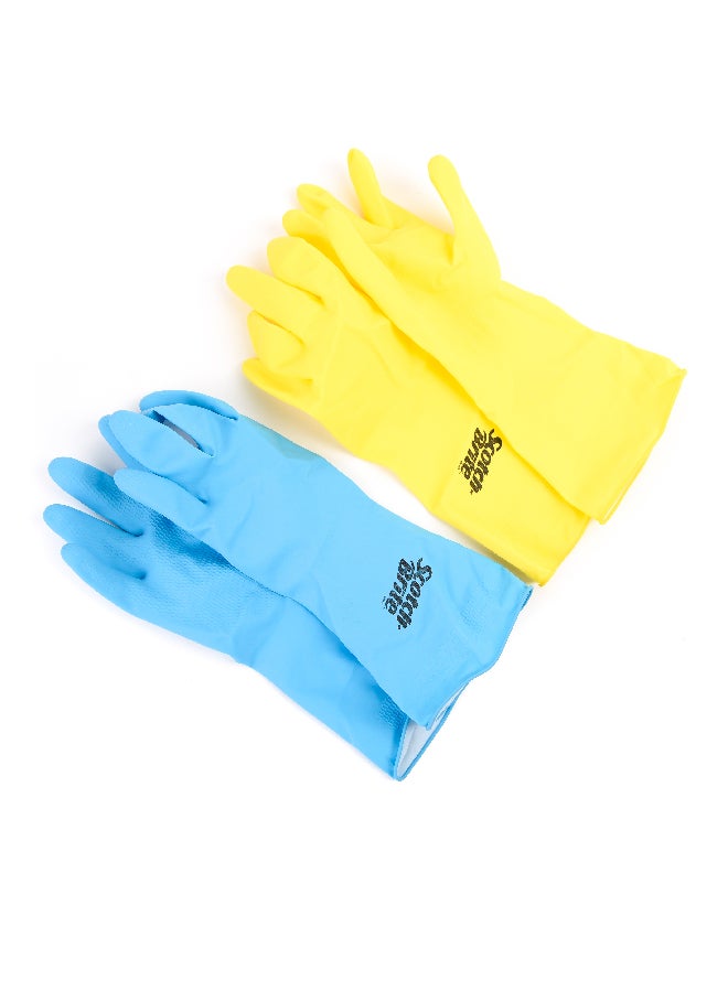 Scotch Brite Multi Purpose Latex Gloves Small Pack Of 2 Multicolour  - Image 3