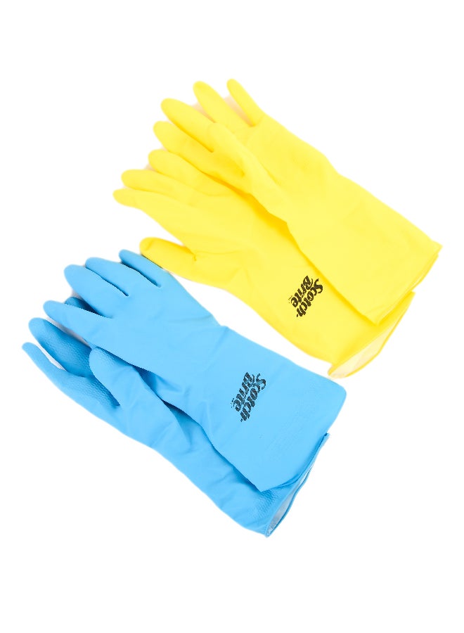 Scotch Brite Multi Purpose Latex Gloves Small Pack Of 2 Multicolour  - Image 4