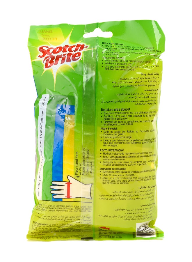 Scotch Brite Multi Purpose Latex Gloves Small Pack Of 2 Multicolour  - Image 2