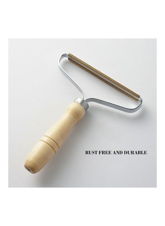 Wooden Fabric Clothes Lint Remover Beige/Silver - Image 4
