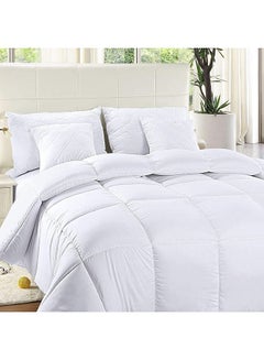 2-Piece Plain Duvet Cover Set Cotton White 150X200cm - v1625744867/N48980034A_1