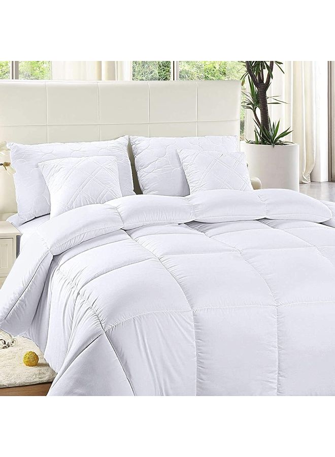 Blueberry 2-Piece Plain Duvet Cover Set Cotton White 150X200cm - Image 3