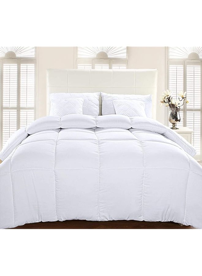 Blueberry 2-Piece Plain Duvet Cover Set Cotton White 150X200cm - Image 1