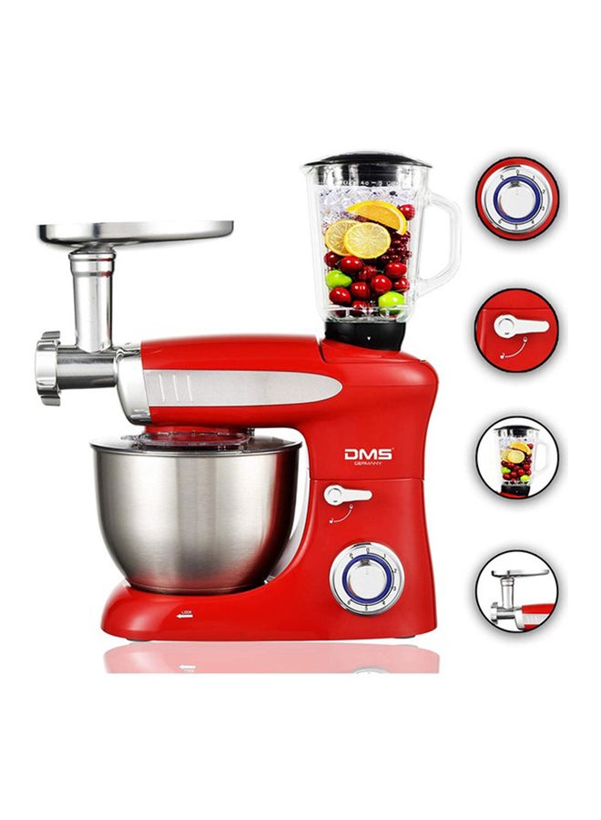 3In1 Food Processor Stand Mixer Machine with Ice Crusher, Meat Grinder & Dough Kneader 1900.0 W kmfb-1900 Red