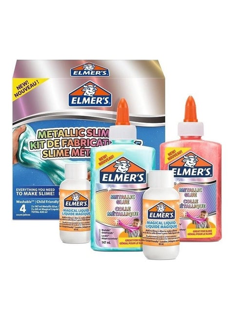 4-Piece Metallic Slime Kit Multicolour
