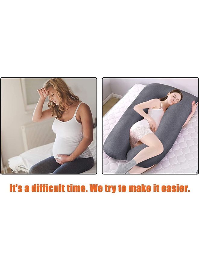 U Shaped Pillow Cover For Pregnancy Velvet Grey 130X70cm - v1625744958/N48980125A_6