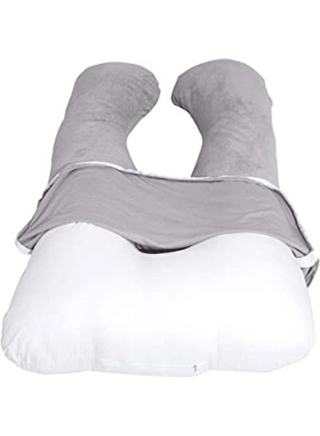 Blueberry U Shaped Pillow Cover For Pregnancy Velvet Grey 130X70cm - Image 1