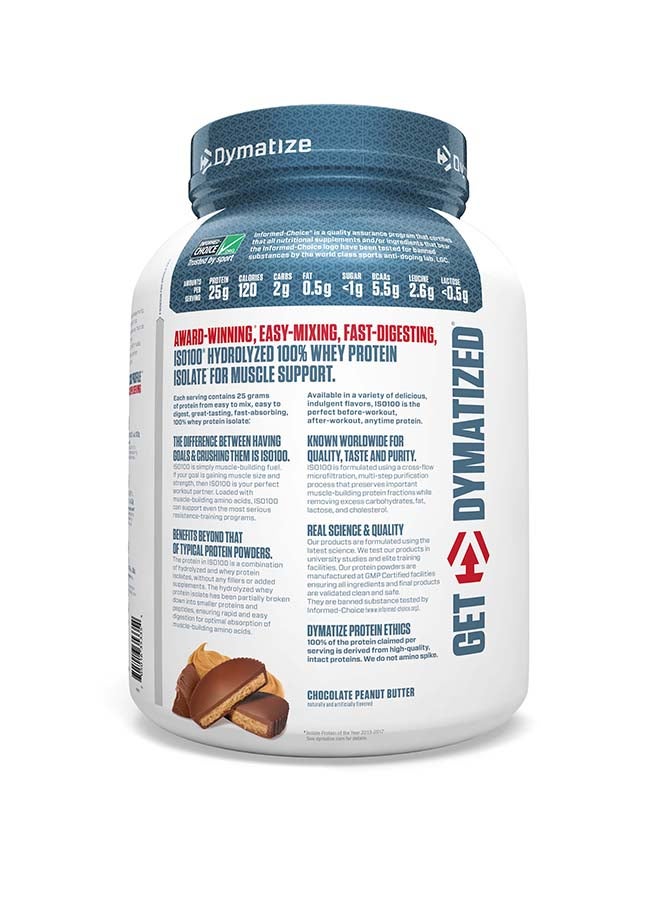 Dymatize - ISO 100 Chocolate Peanut Butter 3 lbs - Image 1