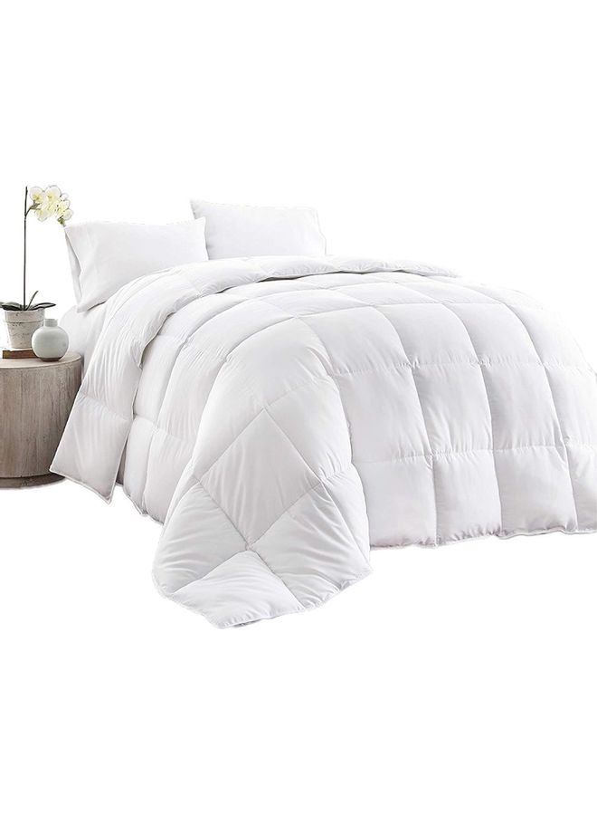 Blueberry - 3-Piece Plain Duvet Cover Set Cotton White 200X220cm - Image 1