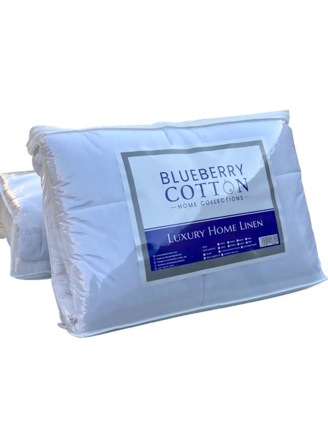 Blueberry - 3-Piece Plain Duvet Cover Set Cotton White 200X220cm - Image 1
