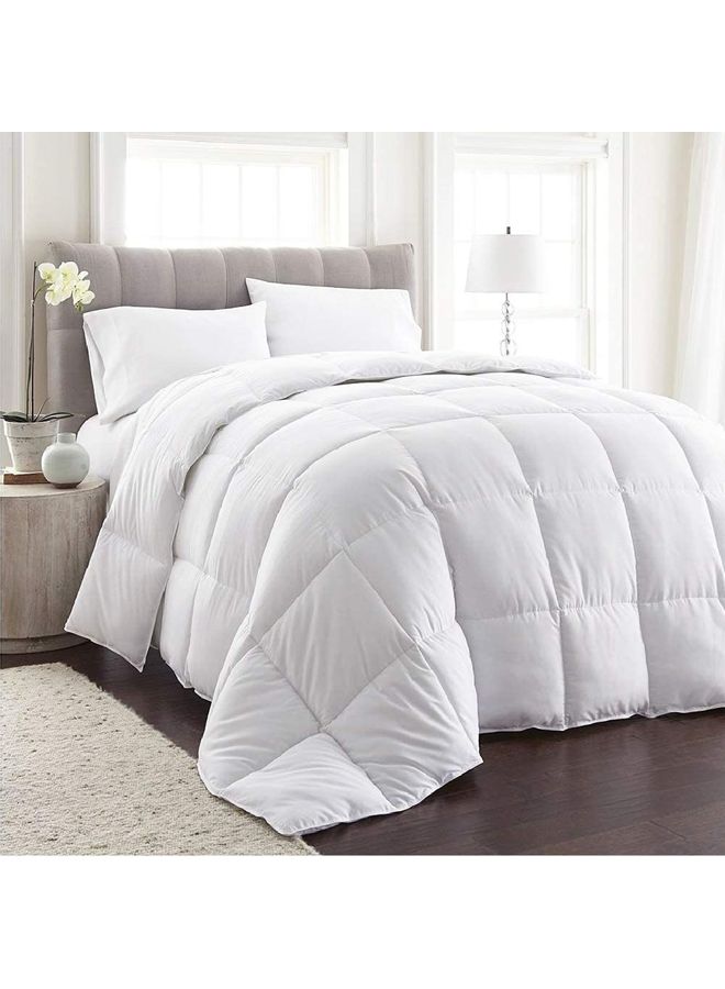 Blueberry - 3-Piece Plain Duvet Cover Set Cotton White 200X220cm - Image 1