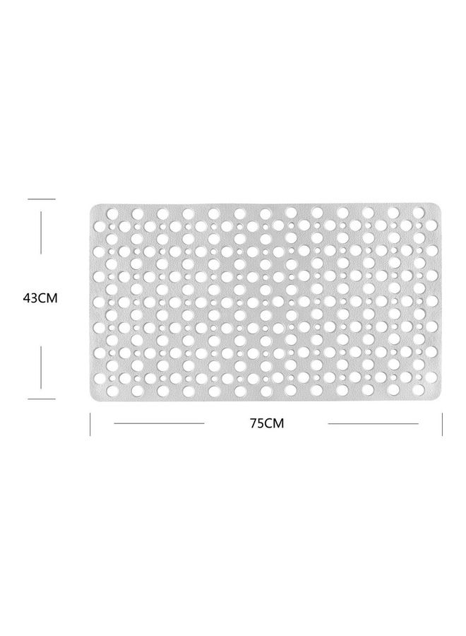 Plastic Circle Hole Anti-slip Bathroom Mat White 75 x 42 x 4cm  - Image 2