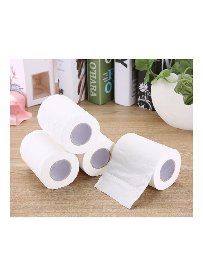 4 Rolls Wood Pulp Toilet Paper White