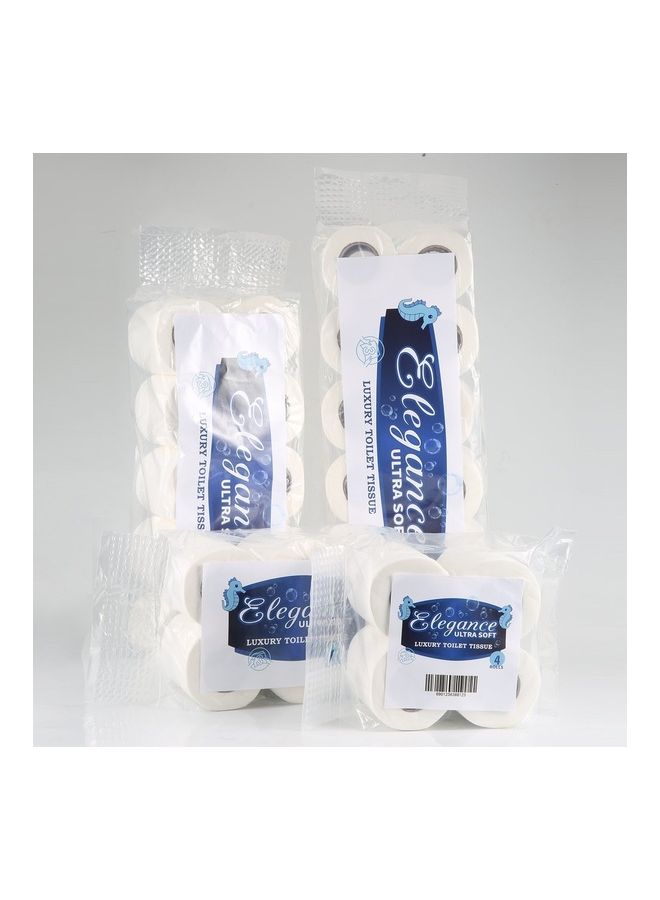 4 Rolls Wood Pulp Toilet Paper White