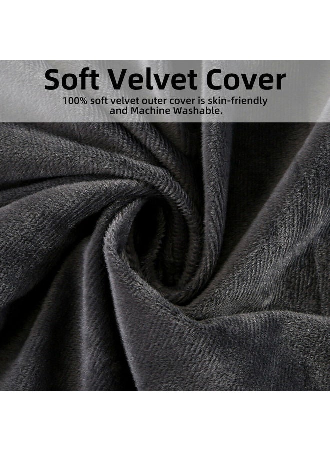 Blueberry Maternity Pillow with Removable and Washable Soft Cover Velvet Dark Grey 130 x 70cm - Image 4