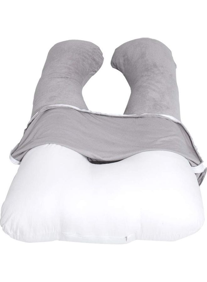 بلوبيري غطاء ناعم لوسادة الحمل على شكل حرف U مخمل رمادي 130 x 70سم - Image 1