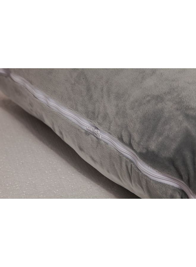 بلوبيري غطاء ناعم لوسادة الحمل على شكل حرف U مخمل رمادي 130 x 70سم - Image 4