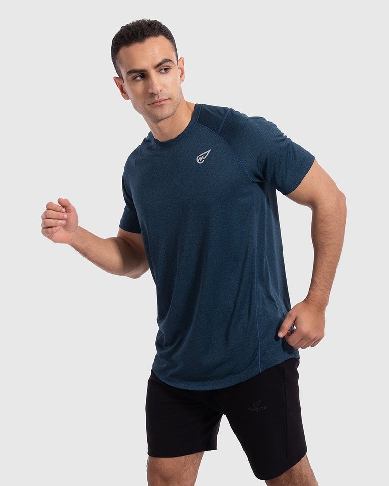 Magma Men's Sport Muscle Fit Training T-Shirt Tap Shoe/Blue wing teal - Image 4