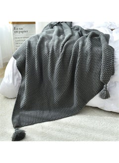 EzzySo Tassel Design Warm Blanket Polyester Grey 130x170cm  - Image 3