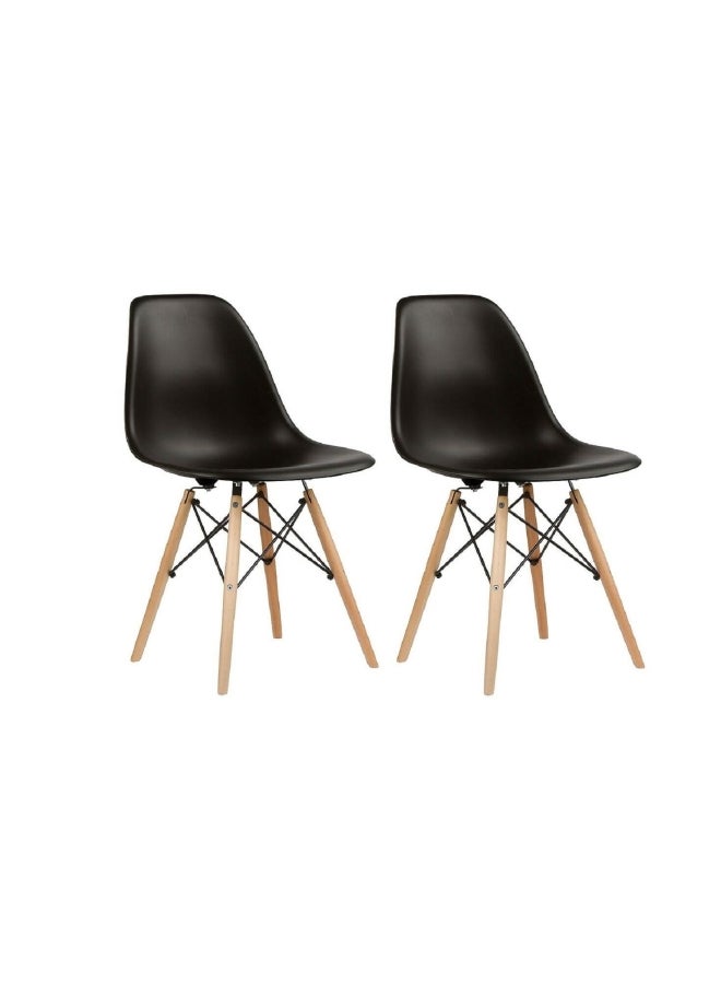 Generic 2-Piece Dining Chair Black 40 x 40 x 70cm  - Image 1
