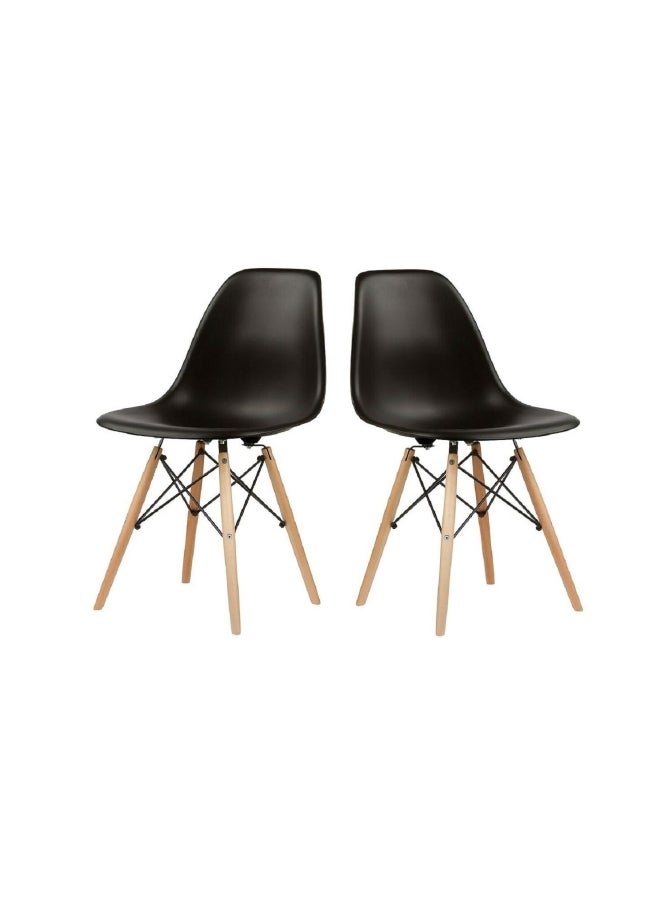 Generic 2-Piece Dining Chair Black 40 x 40 x 70cm  - Image 2