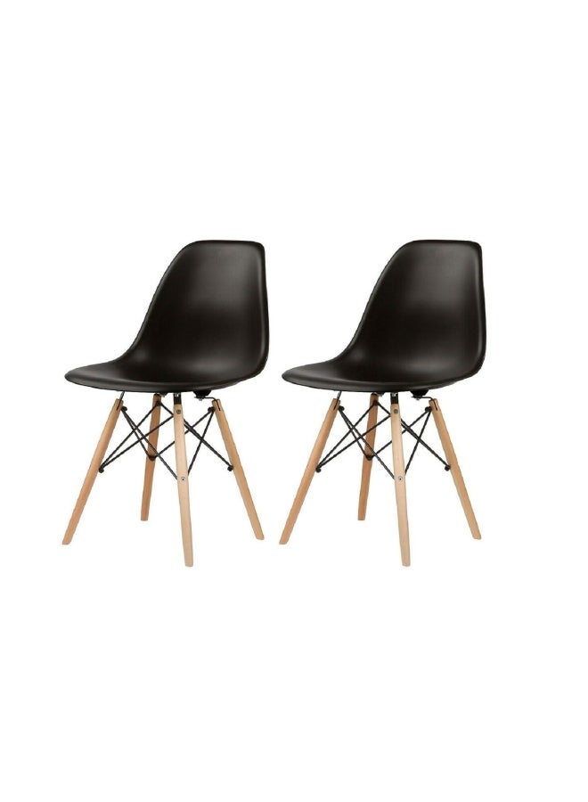 Generic 2-Piece Dining Chair Black 40 x 40 x 70cm  - Image 3