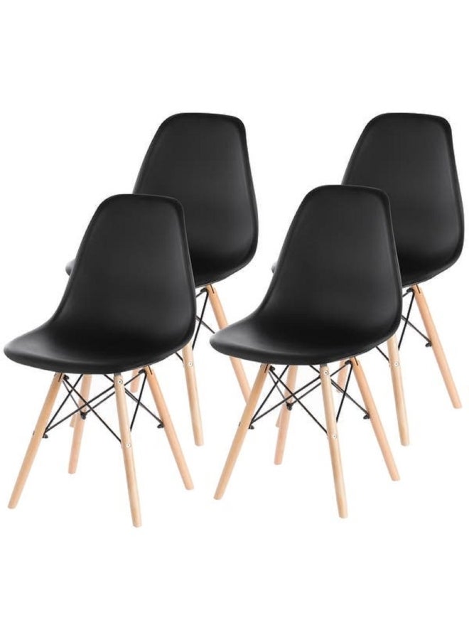 Generic 4-Piece Dining Chair Black 40 x 40 x 70cm  - Image 1
