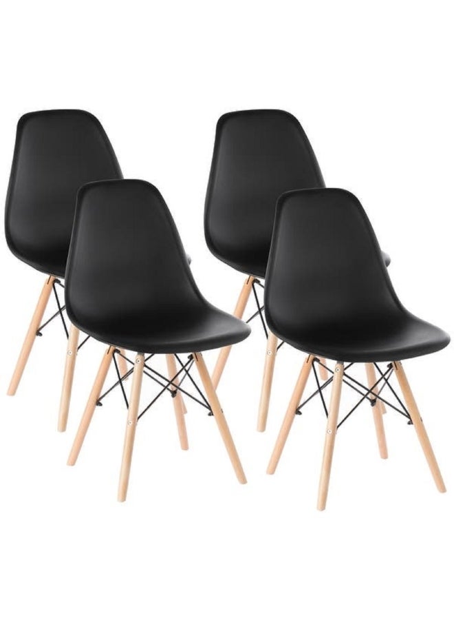 Generic 4-Piece Dining Chair Black 40 x 40 x 70cm  - Image 2