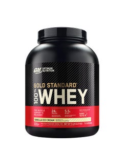 Gold Standard 100% Whey Vanilla Ice Cream Flavoured Protein Powder Drink Mix 2.27 Kg - v1625749674/N48935548A_1