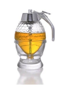 Handmade Non Drip Honey Dispenser Clear/Silver 210grams