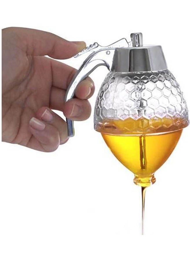 Generic - Handmade Non Drip Honey Dispenser Clear/Silver 210grams - Image 1