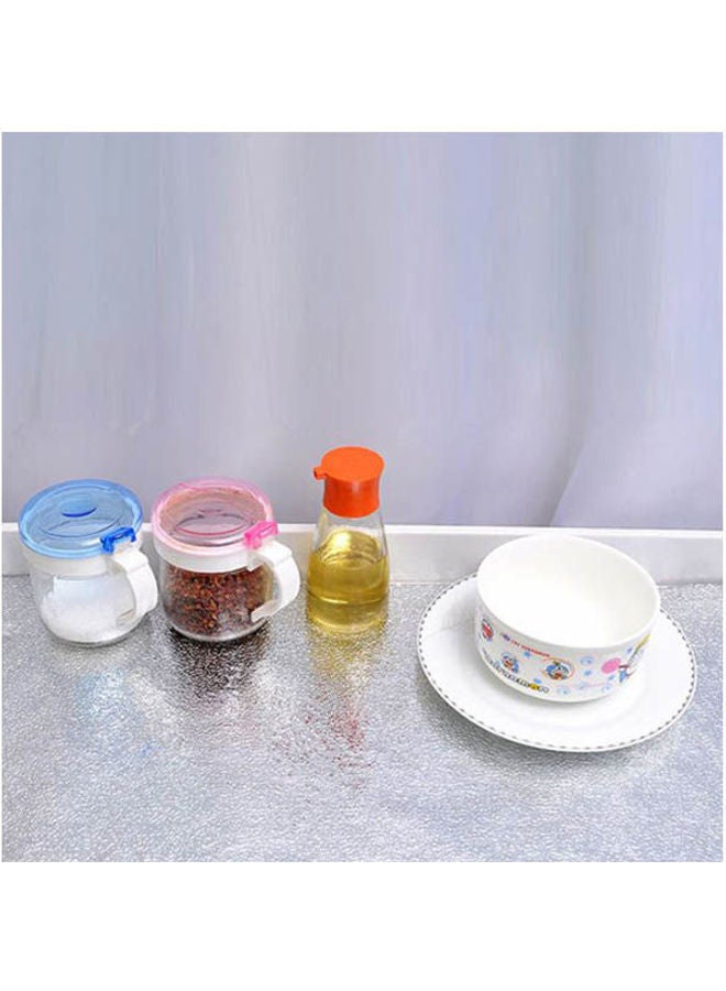 Kitchen Wall Aluminum Foil Paper Oil Proofed Heat Resistant Self Adhesive Decal Silver 100cm - Image 3