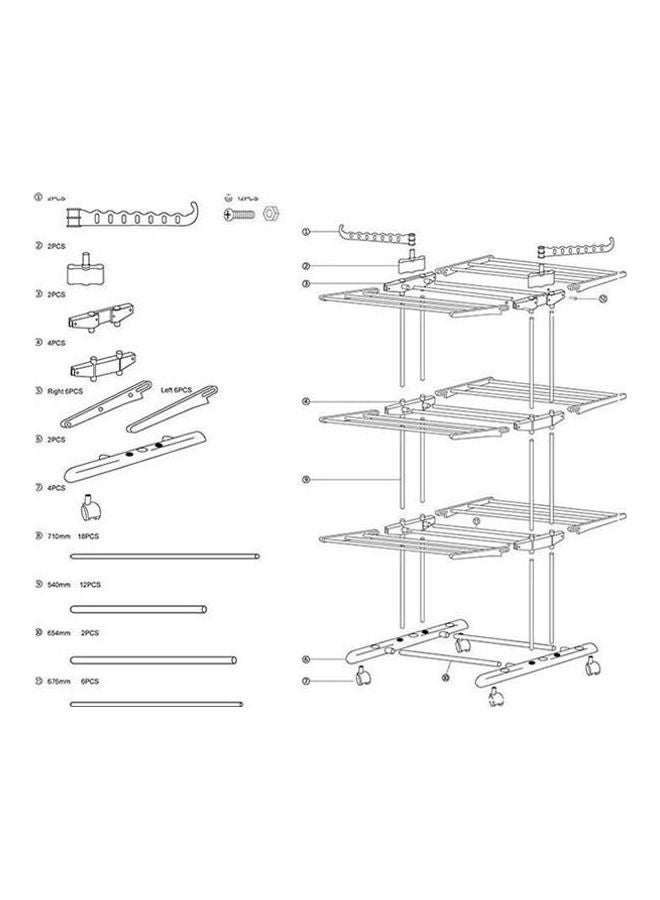 علاَّقة ملابس معدنية مكونة من 3 طبقات متعدد الألوان 3580جرام - Image 2