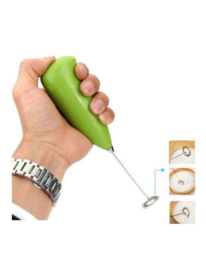 Generic Handheld Electric Battery Operated Frother Stainless Steel Green/Silver 100kg  - Image 3