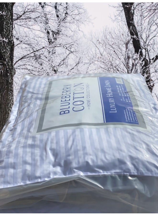 Blueberry 4-Piece Hotel Style Striped Design Pillow Set cotton White 50x75cm - Image 5