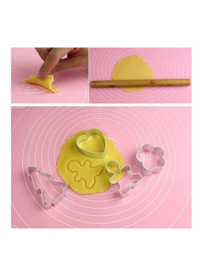 مفرش من السيليكون للخَبز وإعداد البيتزا وردي 70 x 70سم - Image 3