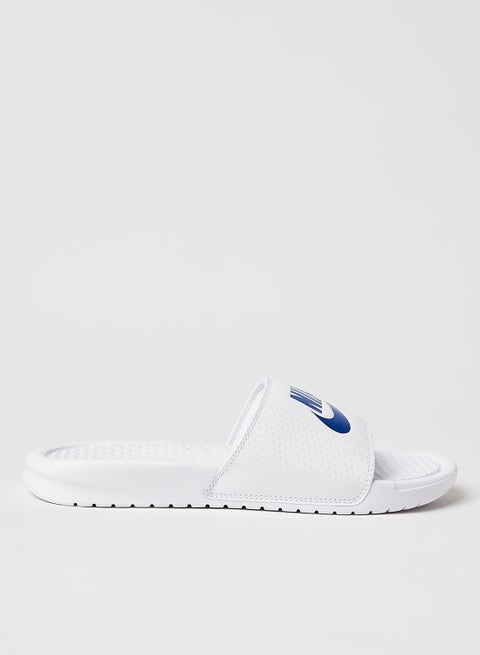 Benassi JDI Slides White/Varsity Royal-White