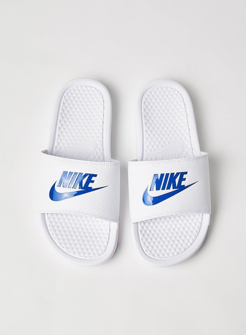 Benassi JDI Slides White/Varsity Royal-White