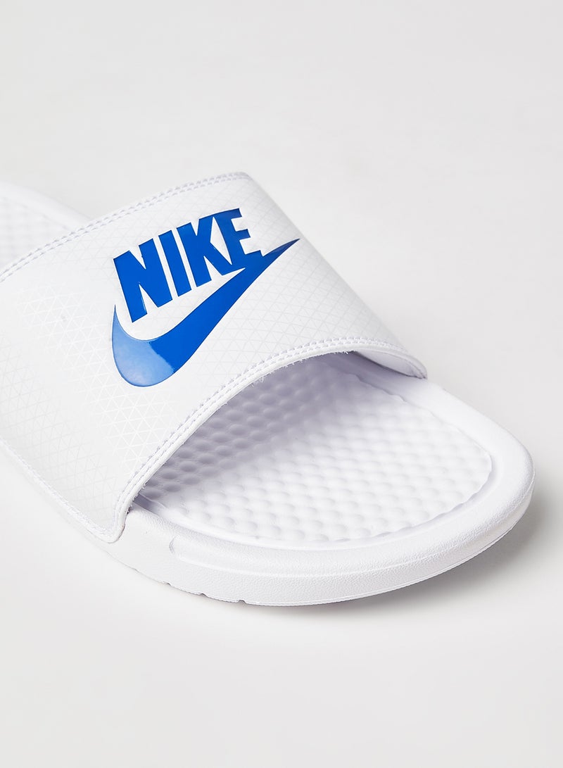 Benassi JDI Slides White/Varsity Royal-White