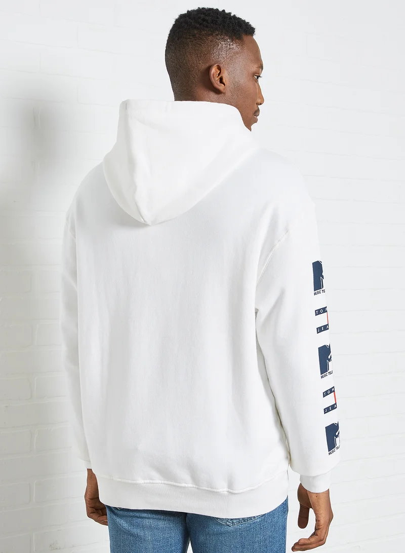TOMMY JEANS MTV Long Sleeve Hoodie White