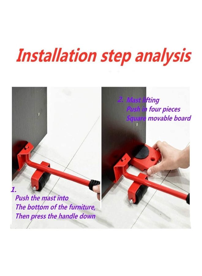 KUYING - Pack Of 5 Artifact Durable Furniture Lifter Red/Black - Image 1