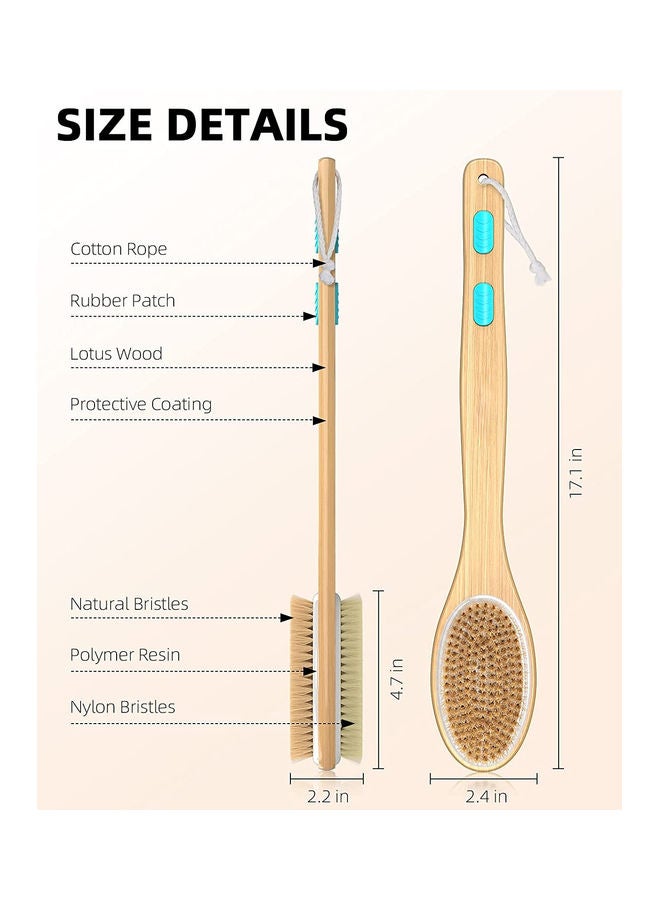 Double-Sided Shower Brush Beige 17.1x2.4inch - v1625805406/N48991916A_5