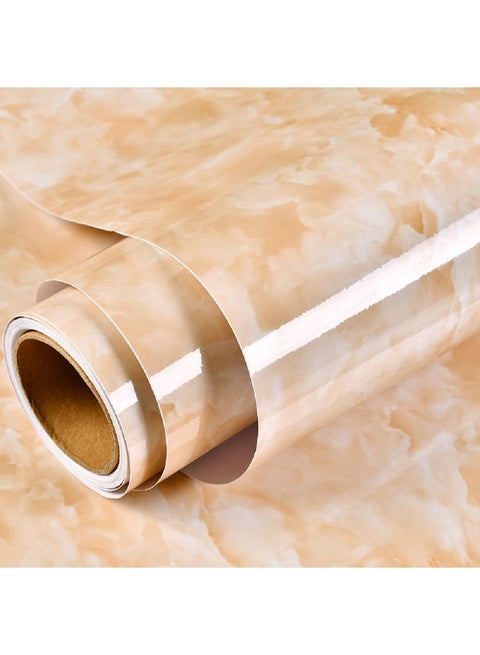 ورق حائط ذاتي اللصق ضد الماء للاستخدام على أسطح طاولات المطبخ أصفر 60x200سم