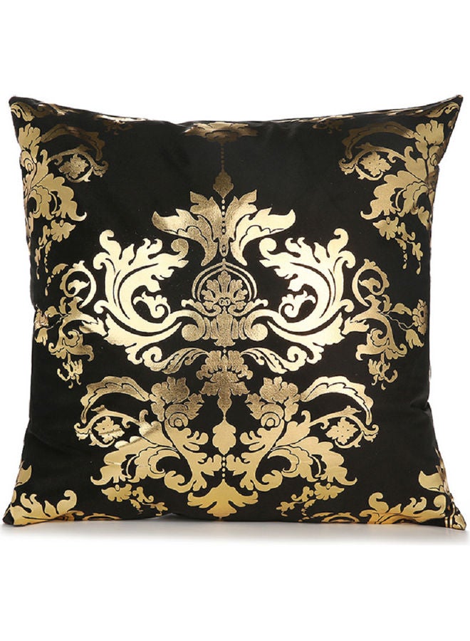 شاربدو طقم وسادة زينة وغطاء أسود/ذهبي 45x45سم