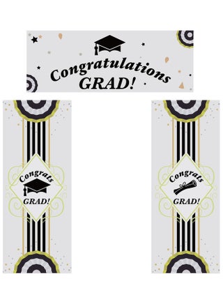 3-In-1 Vinyl Graduation Decorations Photography Background Banners Multicolour - v1625811301/N48996744A_1
