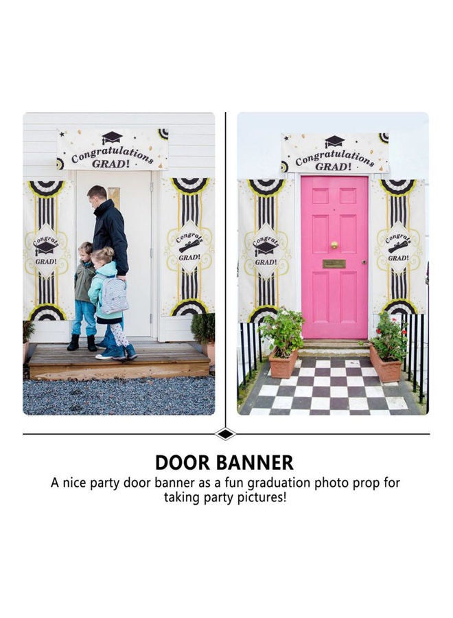 3-In-1 Vinyl Graduation Decorations Photography Background Banners Multicolour