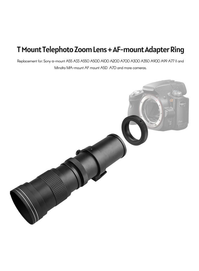 Telephoto Zoom Lens Kit For Sony Alpha-Mount A33/A550/A500 Black  - Image 5