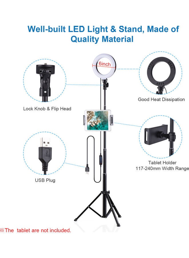 3-Mode Selfie LED Ring Light Multicolour - Image 2