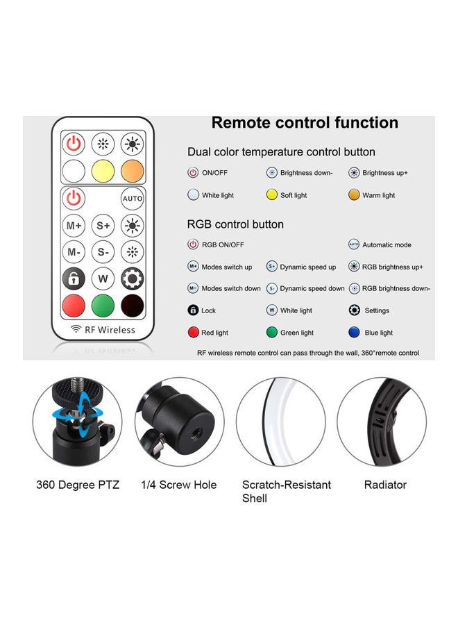 Generic - Foldable LED Ring Light With Accessories Multicolour - Image 1