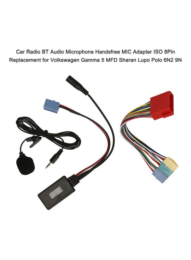 Generic Car Radio Bluetooth Audio Microphone Adapter With Cables  - Image 4